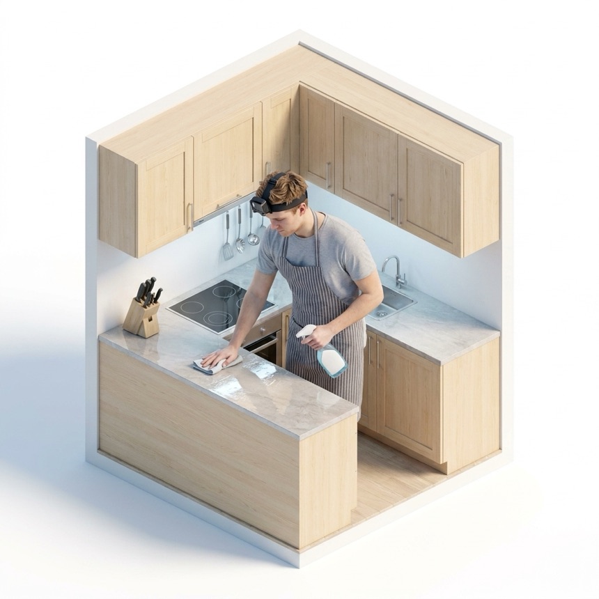 Cleaning & Wiping room diorama
