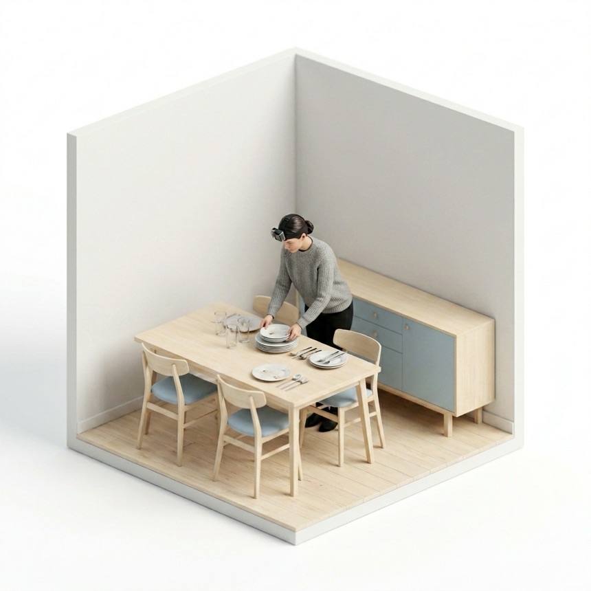 Clearing a Table room diorama