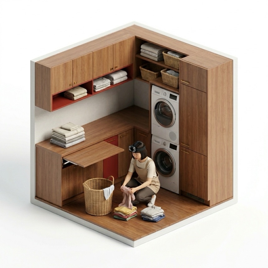 Sorting Laundry room diorama