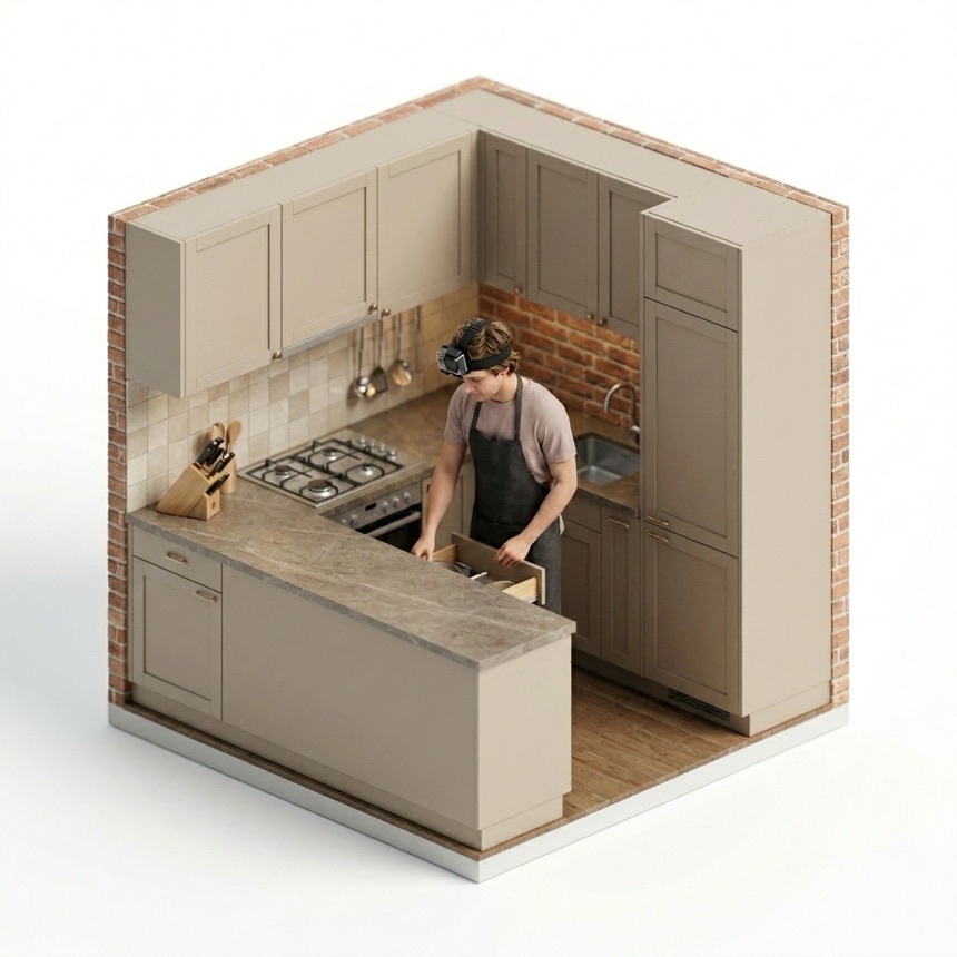 Opening Drawers & Cabinets — Brussels, Belgium diorama