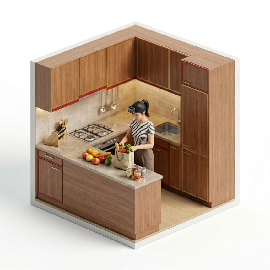 Bagging Groceries — Shanghai, China diorama