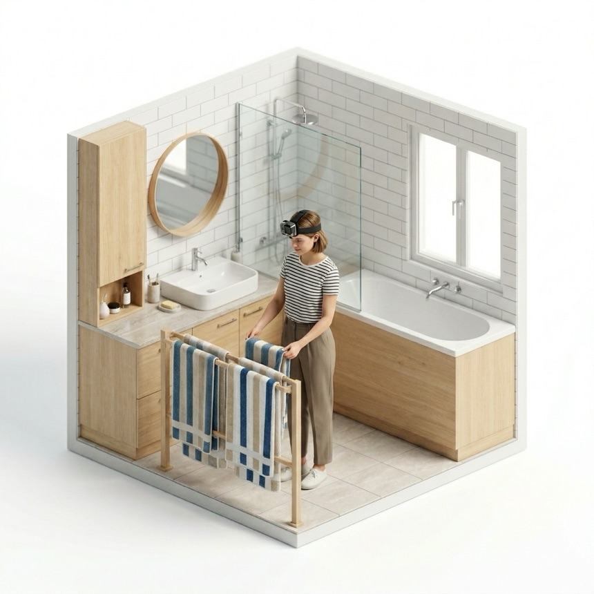 Folding & Hanging Towels — Auckland, New Zealand diorama