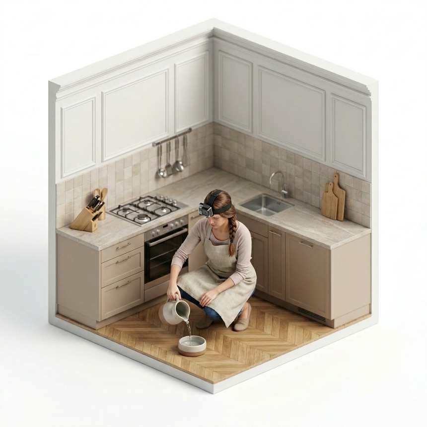 Filling Water Bowls — Paris, France diorama