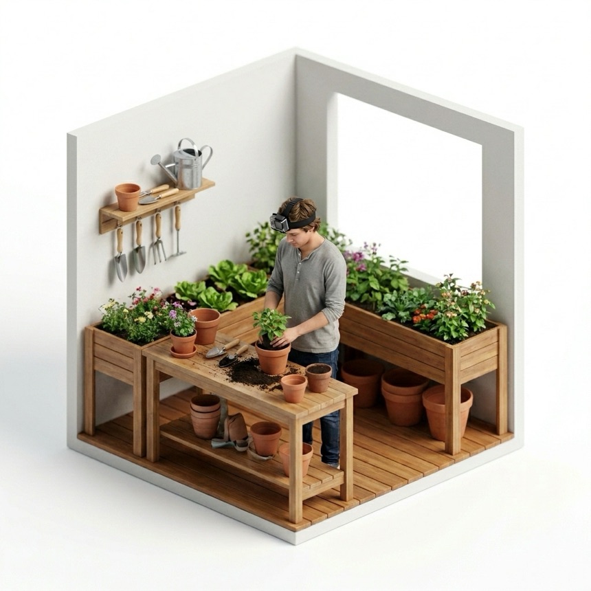 Repotting Plants — Warsaw, Poland diorama