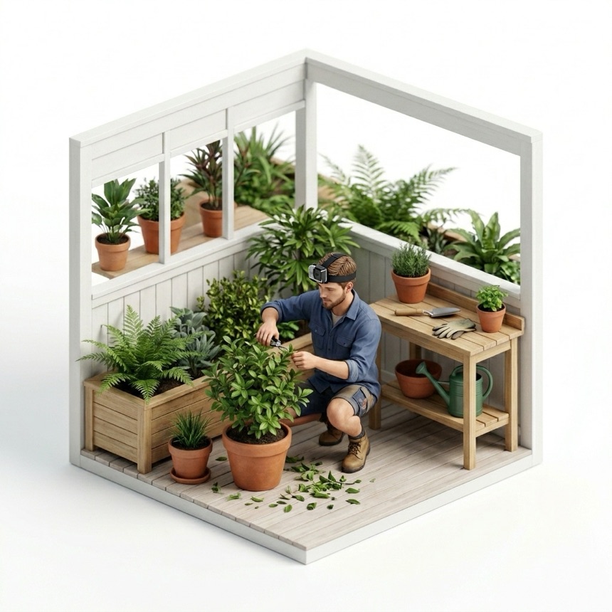 Pruning & Trimming — Auckland, New Zealand diorama