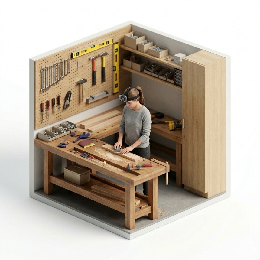 Workshop & DIY room diorama