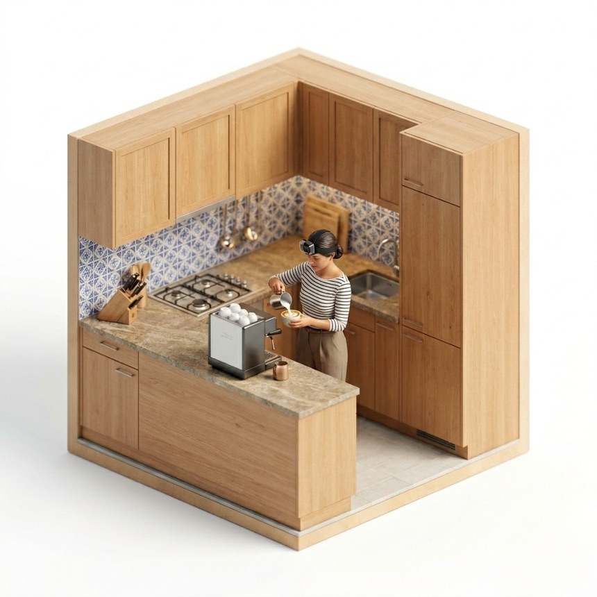 Food Service & Barista room diorama