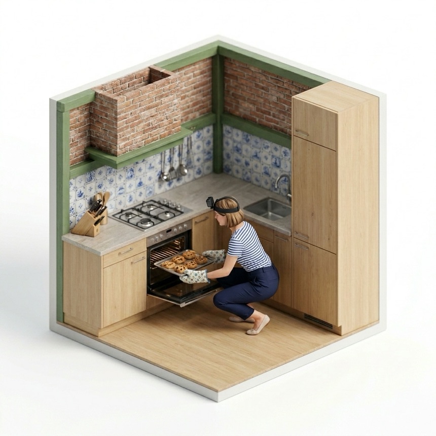 Using an Oven room diorama