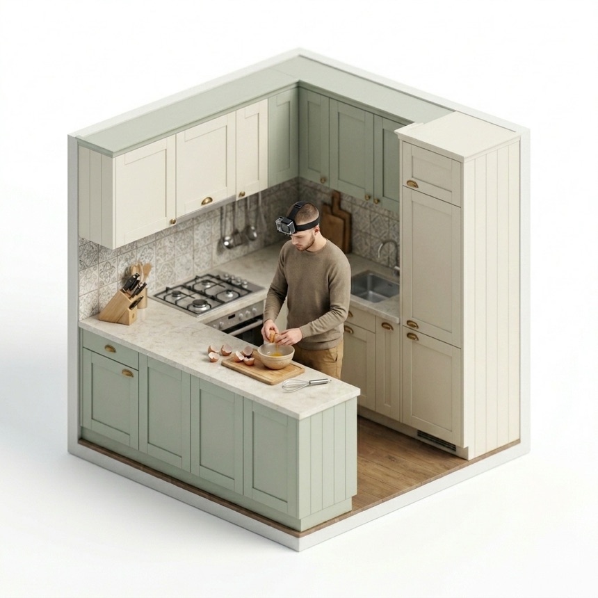 Cracking & Whisking Eggs room diorama