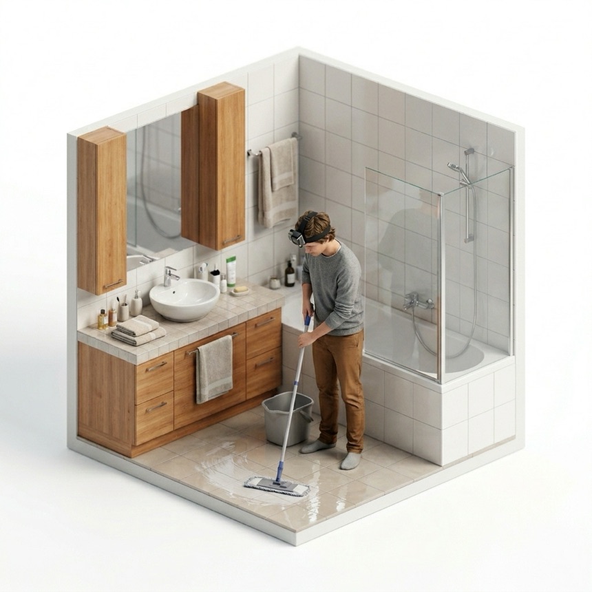 Mopping room diorama