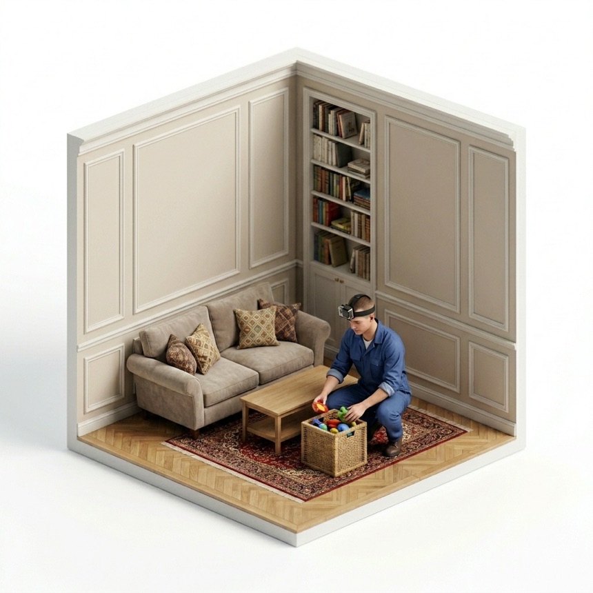 Putting Away Toys room diorama