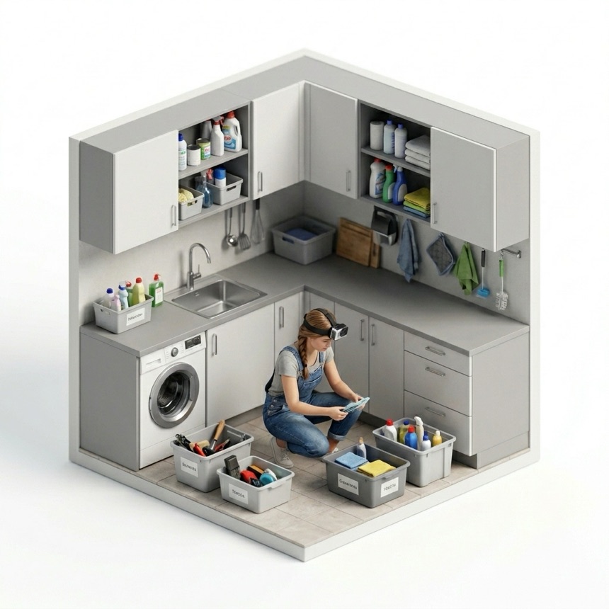 Sorting Items into Bins room diorama
