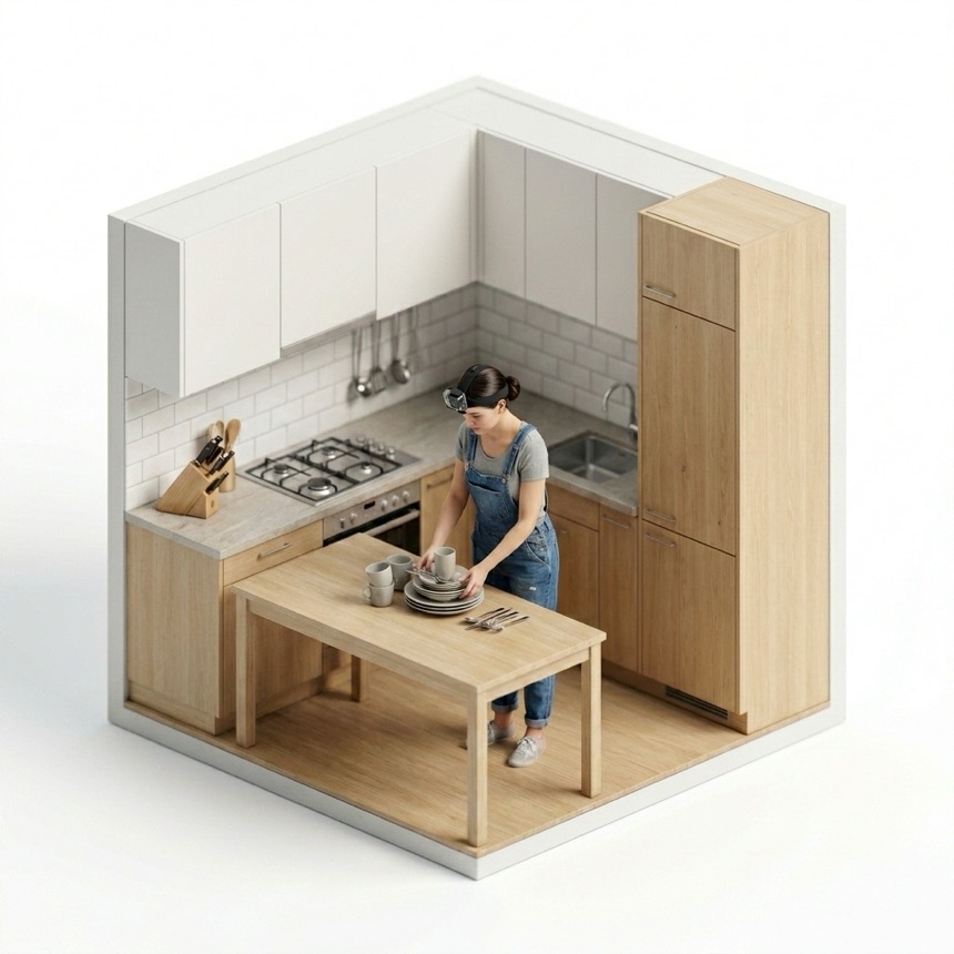 Clearing a Table room diorama