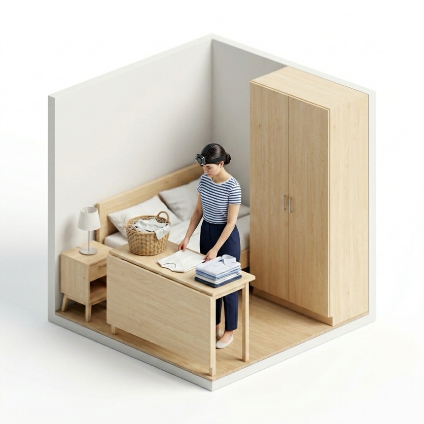 Folding T-Shirts room diorama