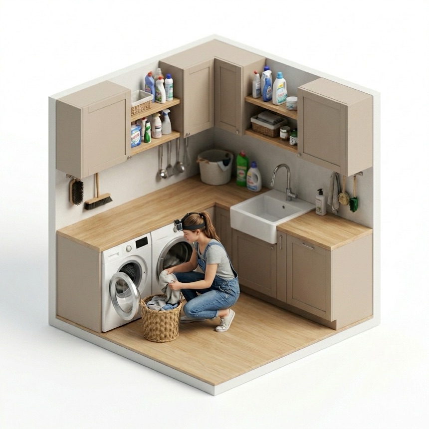 Loading a Washing Machine room diorama
