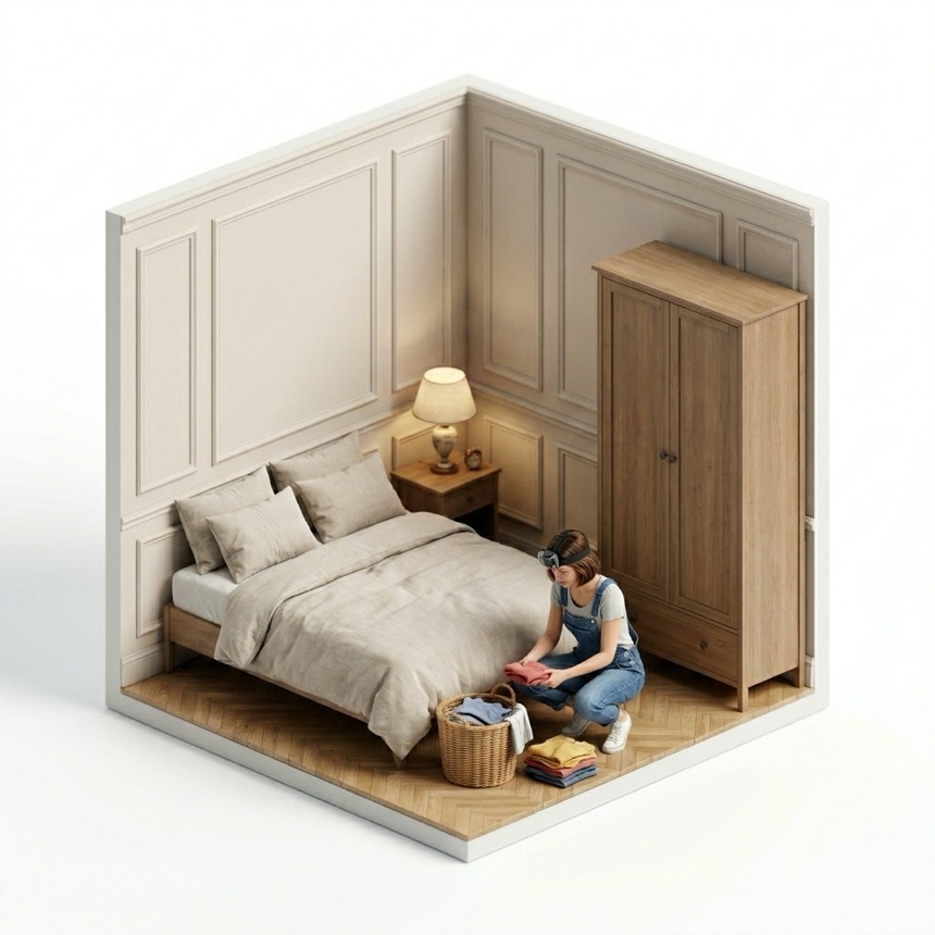 Sorting Laundry room diorama