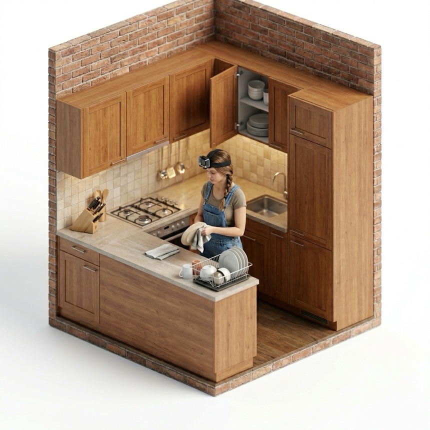 Drying & Putting Away Dishes room diorama