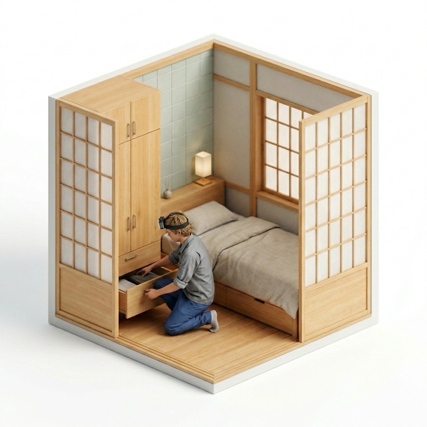 Opening Drawers & Cabinets room diorama