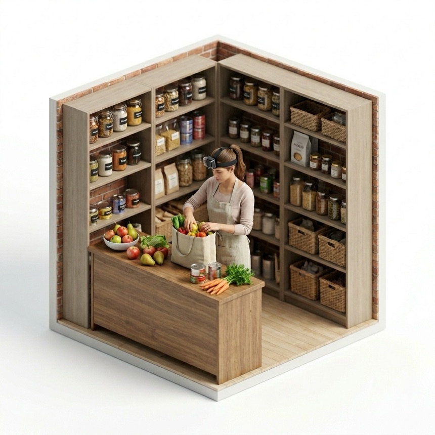Bagging Groceries room diorama