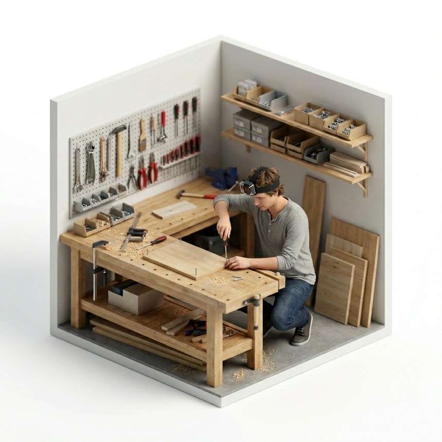 Using a Screwdriver room diorama