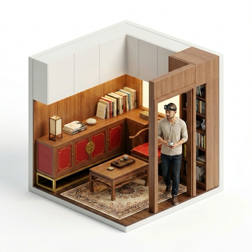 Walking Room-to-Room room diorama