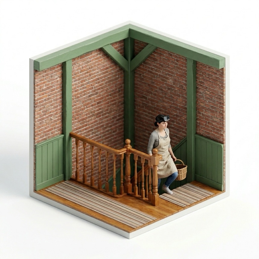 Climbing Stairs room diorama