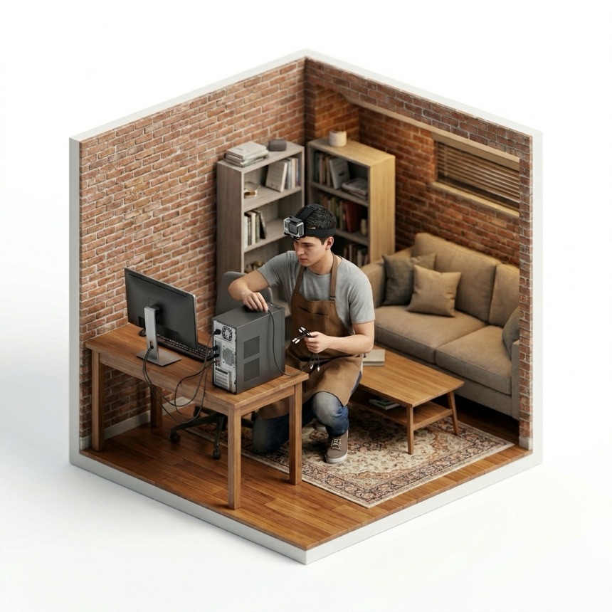 Connecting Cables room diorama