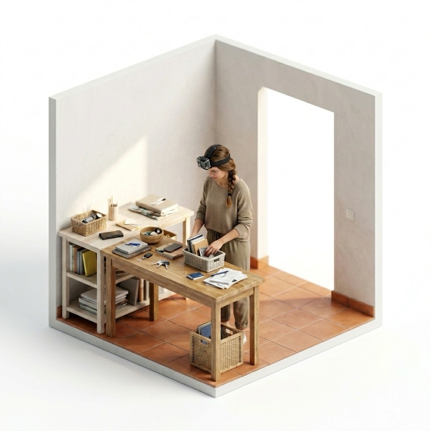 POV Tidying room diorama