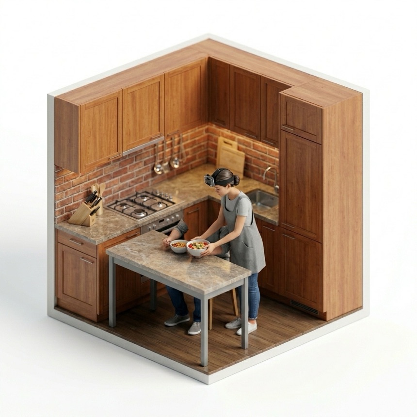 Helping with Meals room diorama