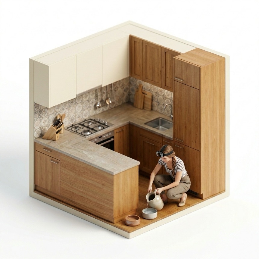 Filling Water Bowls room diorama