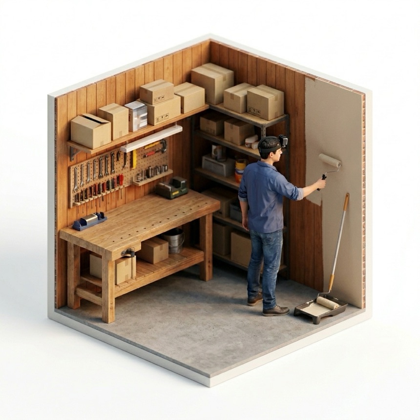 Painting a Wall room diorama