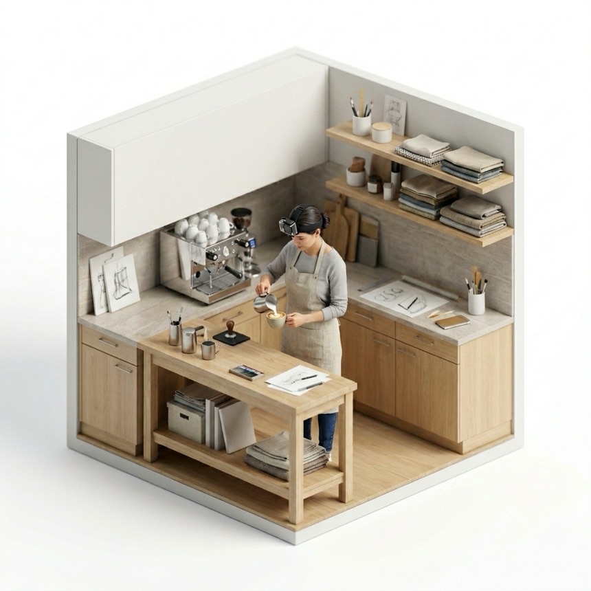 Latte Pouring — Zurich, Switzerland diorama