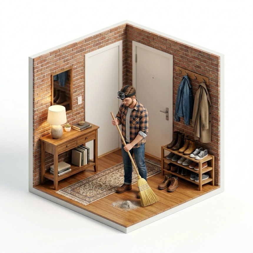 Sweeping Floors room diorama