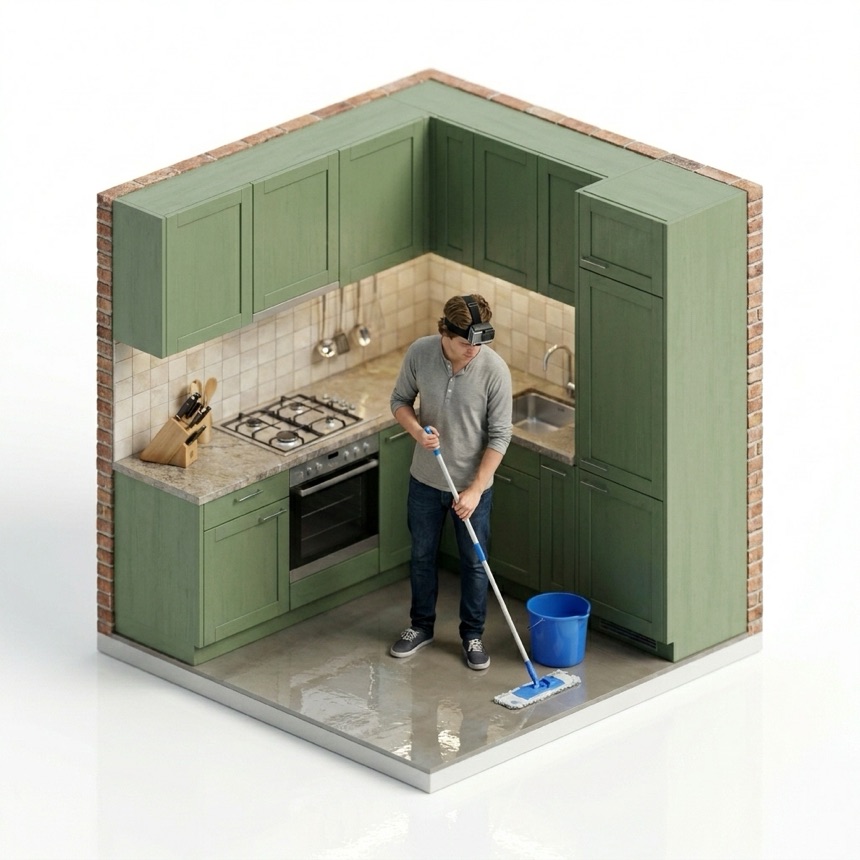 Mopping room diorama