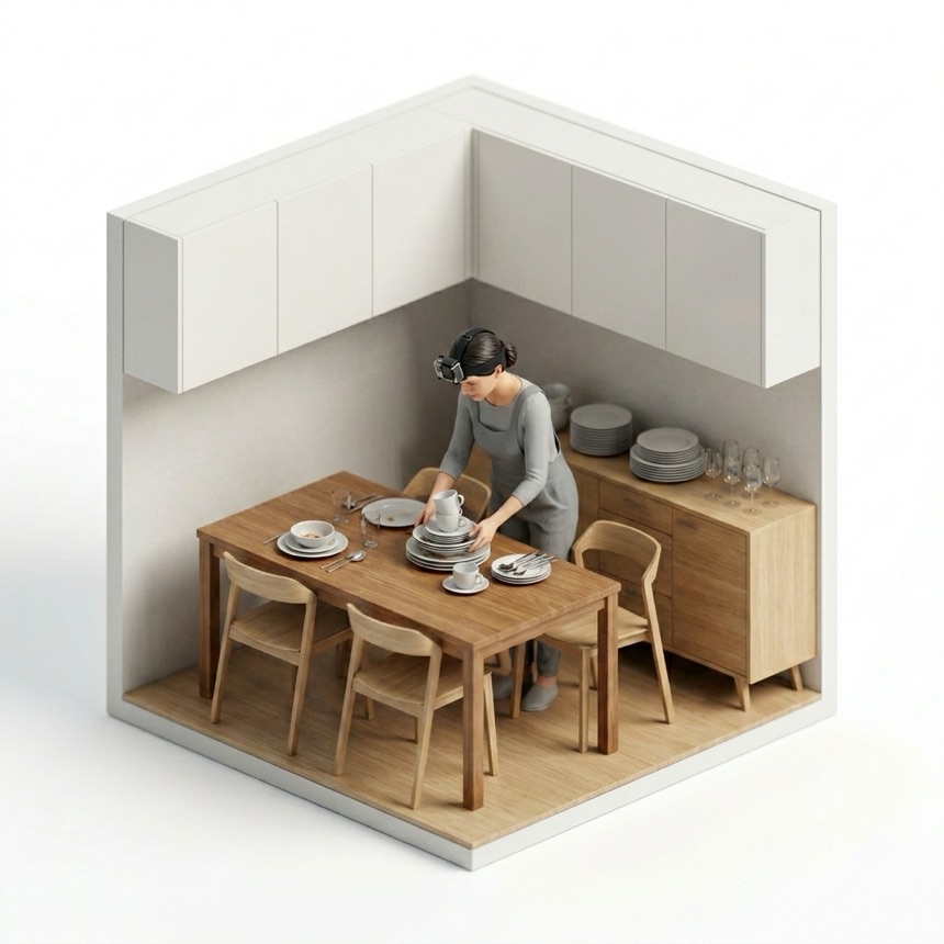 Clearing a Table room diorama