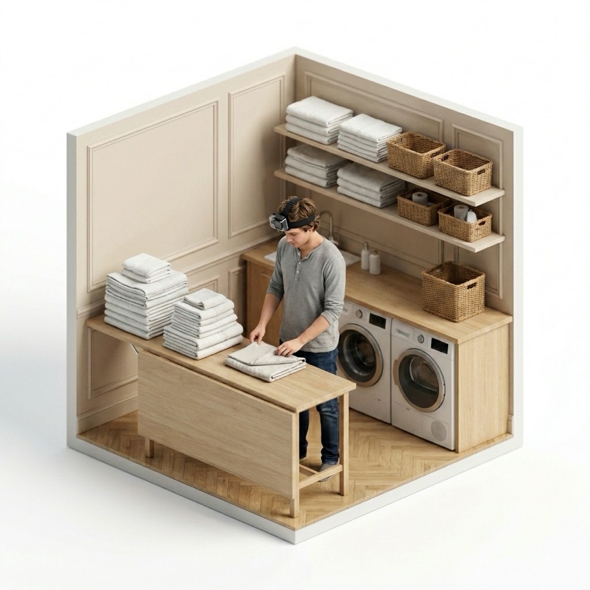 Folding Fitted Sheets room diorama