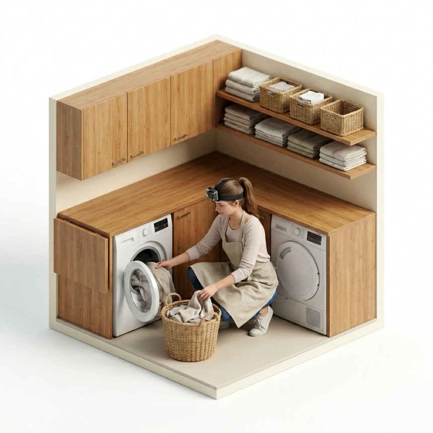 Loading a Washing Machine room diorama