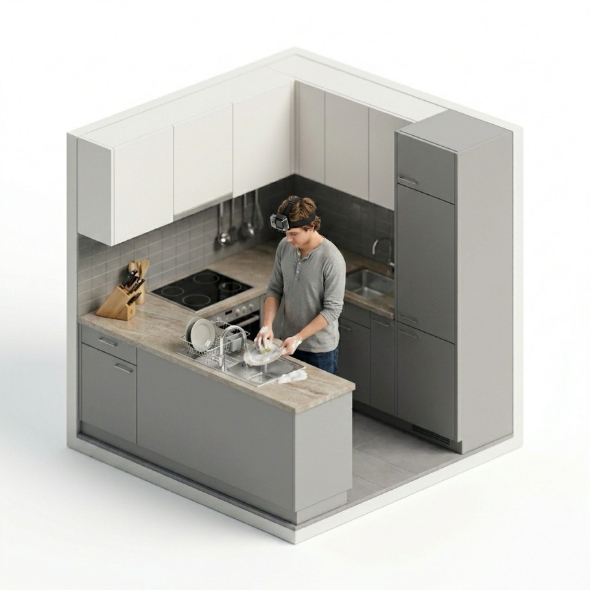 Hand-Washing Dishes room diorama