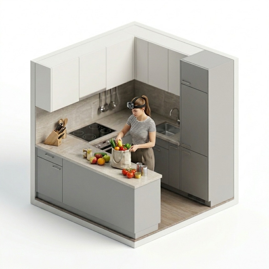 Bagging Groceries room diorama