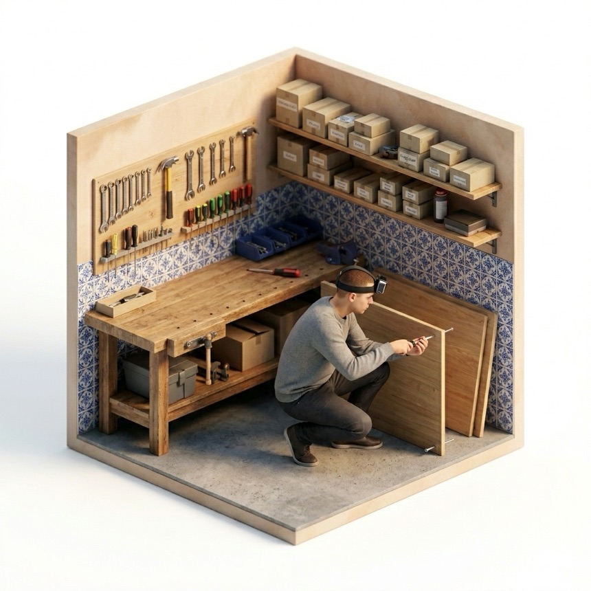 Using a Screwdriver room diorama