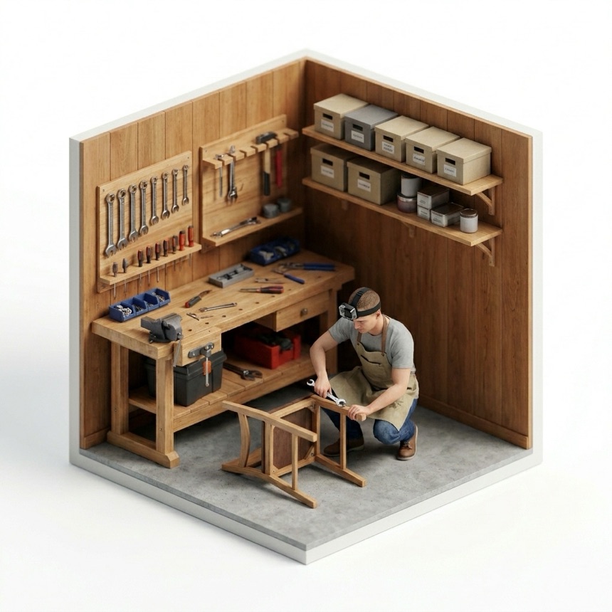 Tightening Bolts room diorama