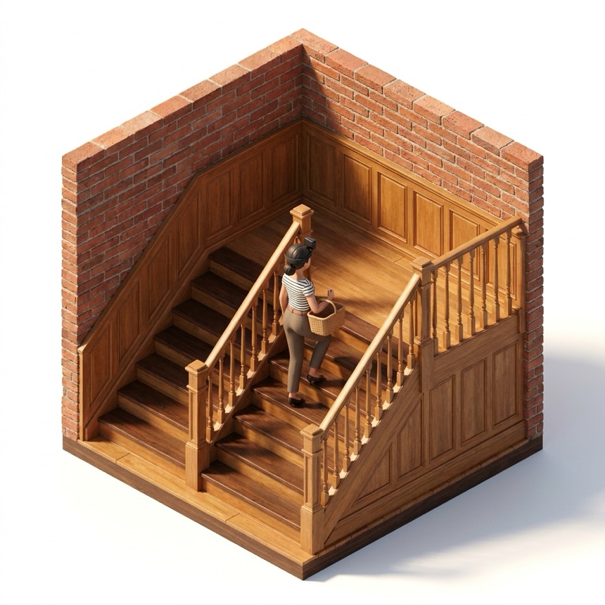 Climbing Stairs room diorama