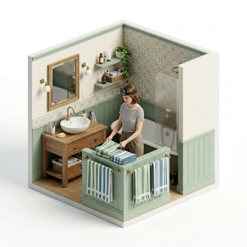 Folding & Hanging Towels room diorama
