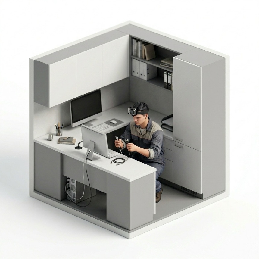 Connecting Cables room diorama