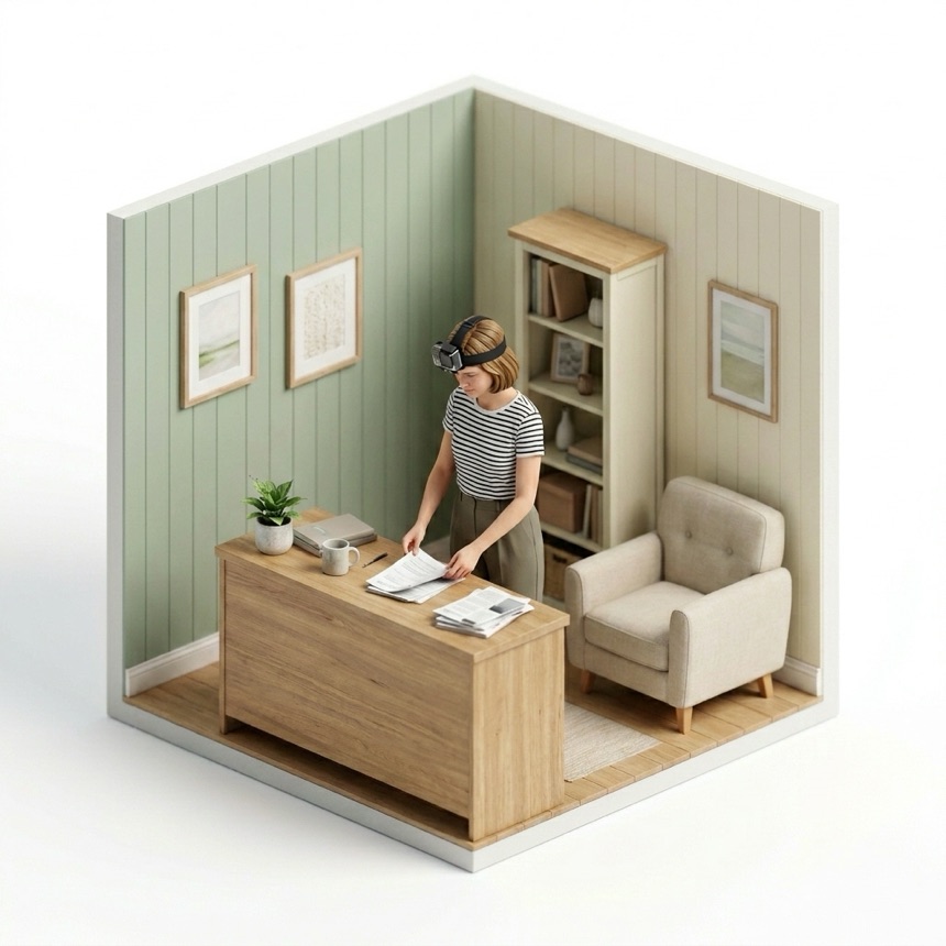 First-Person Daily Routine room diorama