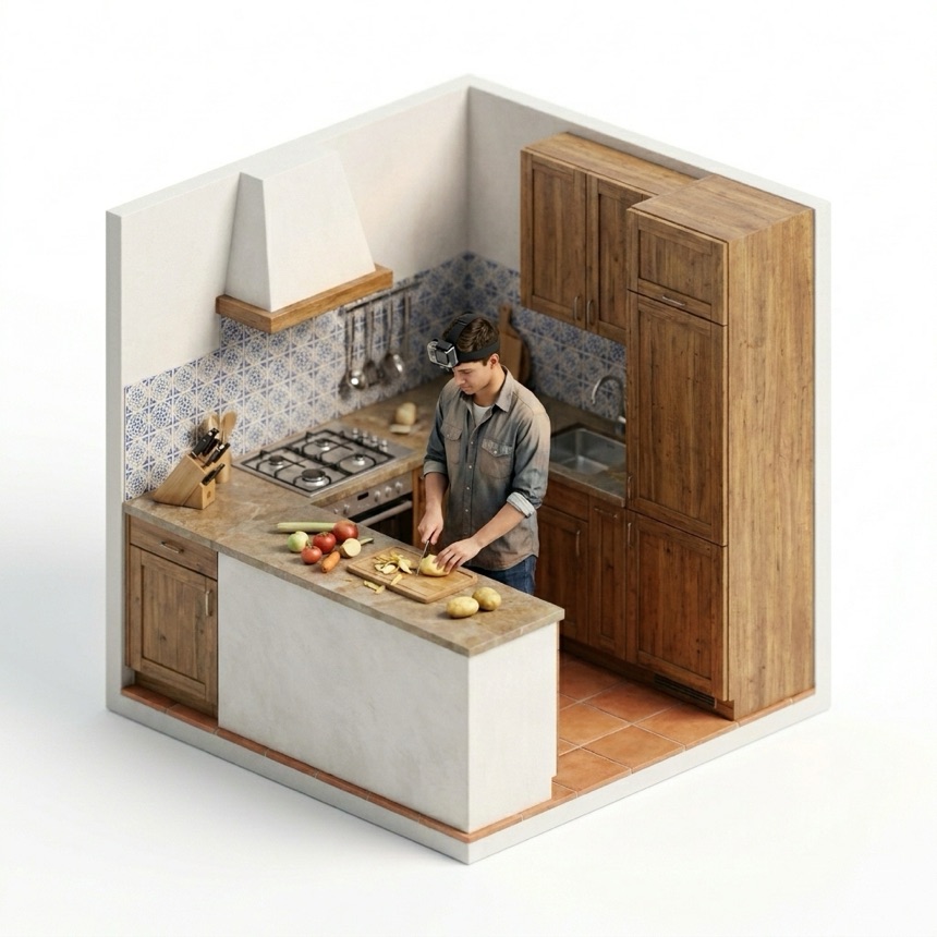 Peeling Fruit & Vegetables room diorama