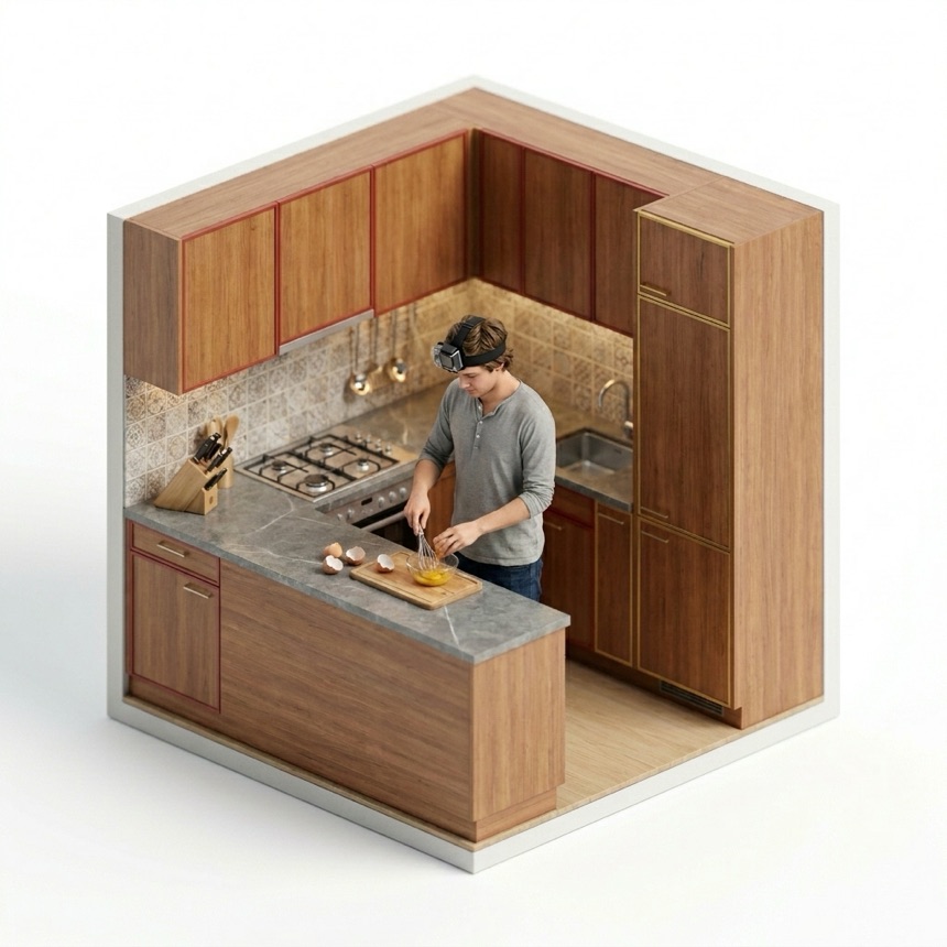 Cracking & Whisking Eggs room diorama