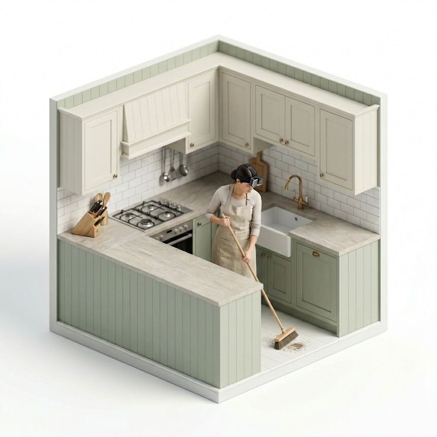 Sweeping Floors room diorama