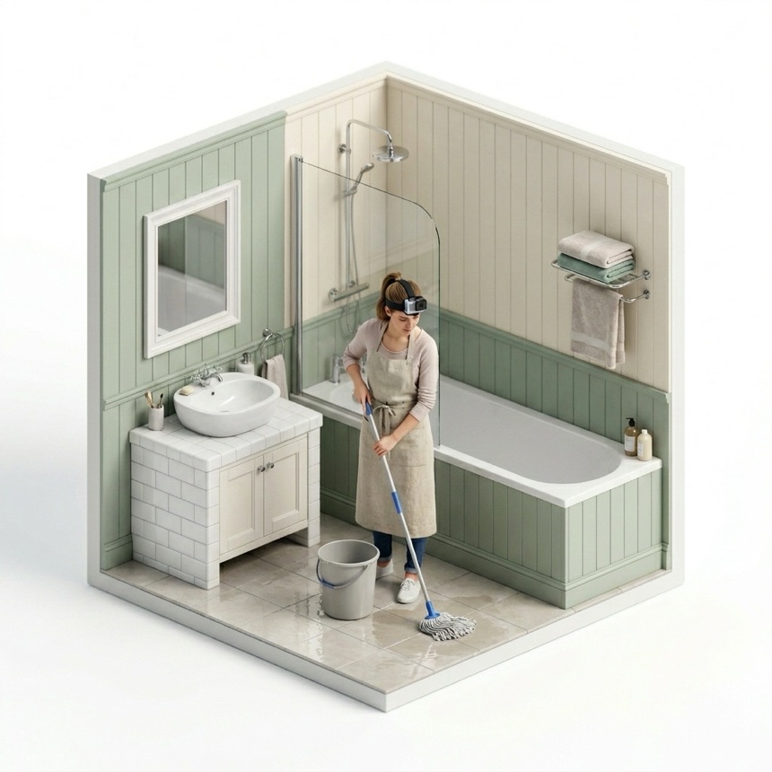 Mopping room diorama