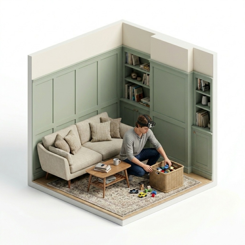Putting Away Toys room diorama